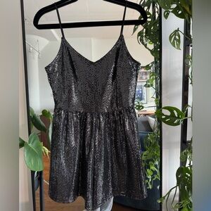 H&M Black Sparkle Sequins Romper